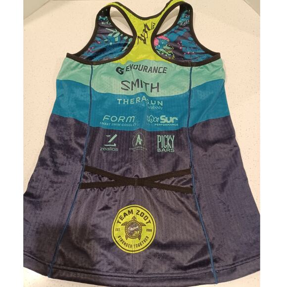 ZOOT Women's Racerback Triathlon tank top with a built-in bra Size Large - Picture 2 of 5